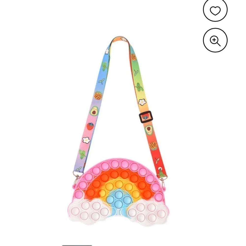 Nokiwiqis Stress Relief Push Bubble Rainbow Cloud Shape Crossbody Bag